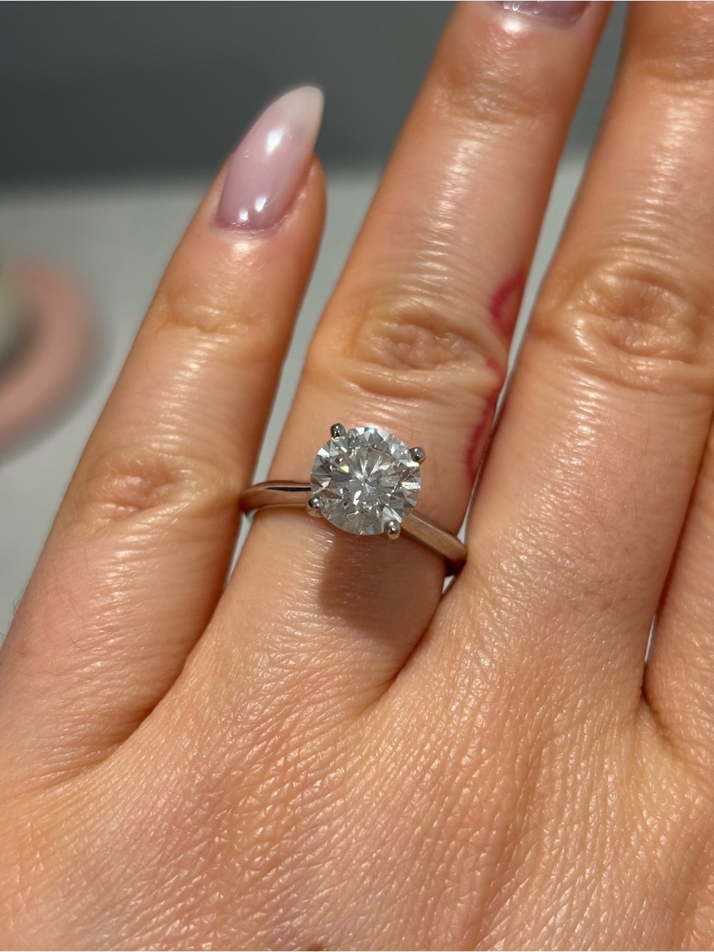 Classic Solitaire Engagement Ring In White Gold (Lab grown diamond 2.28ct) 6 1/2